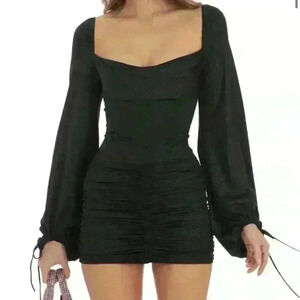 Shimmer Long Sleeve Corset Dress